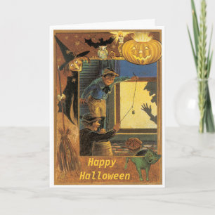 Kort för Halloween spelevinkvintage