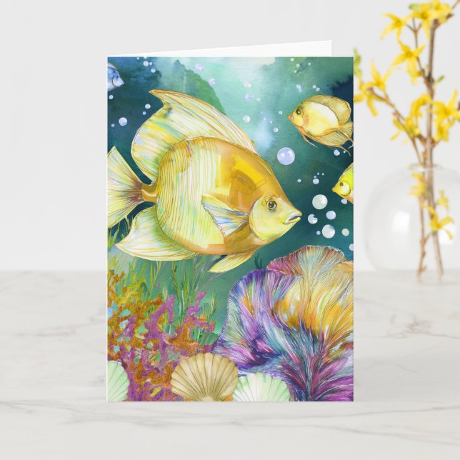 Kort för hälsning (Gul blomma)