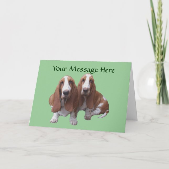 Kort för hälsning av Basset Hound Buddies (Framsida)