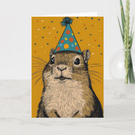 Kort för hälsning av Cheerful Chipmunk Födelsedags