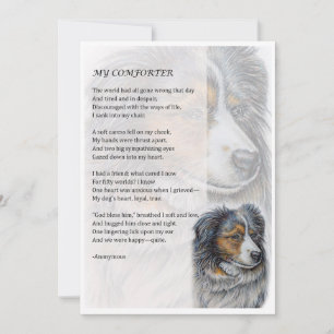 Kort för hälsning av Collie Hund Comforter Poetry