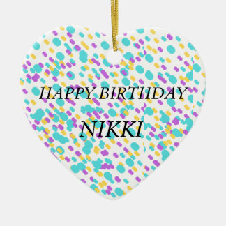 Kort för hälsning av Cute-födelsedag för henne Julgransprydnad Keramik