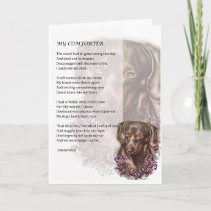 Kort för hälsning av Dachshund Hund Comforter Poet