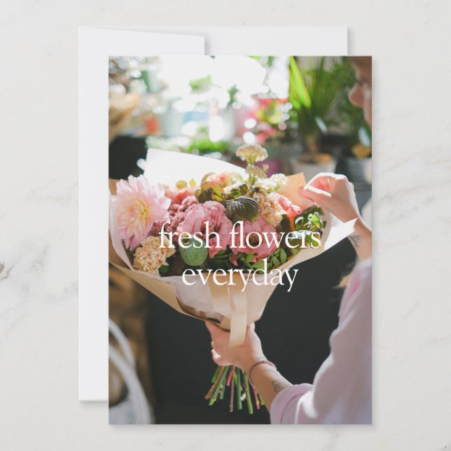 Kort för hälsning av färska blommor (Framsida)