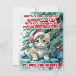 Kort för hälsning av "FUNNY CAT MEOWY CHRISTMAS"