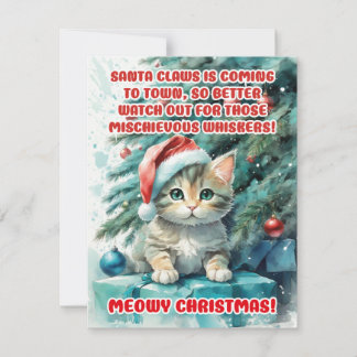 Kort för hälsning av "FUNNY CAT MEOWY CHRISTMAS"