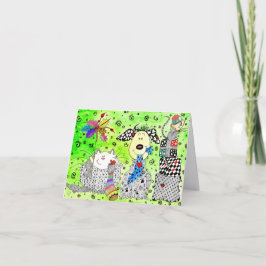 Kort för hälsning av Hund, katt och mus vid jul