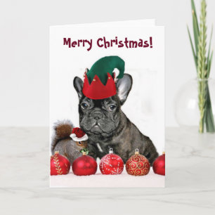 Kort för hälsning av julhund, Fransk