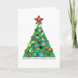 Kort för hälsning av julklapp Träd