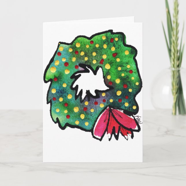Kort för hälsning av julkrans i Stollig (Framsida)