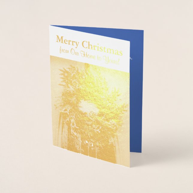 Kort för hälsning av julkrans Silver Foil Greeting (Framsida)