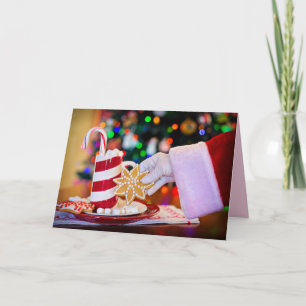 Kort för hälsning av jultomten-cookies