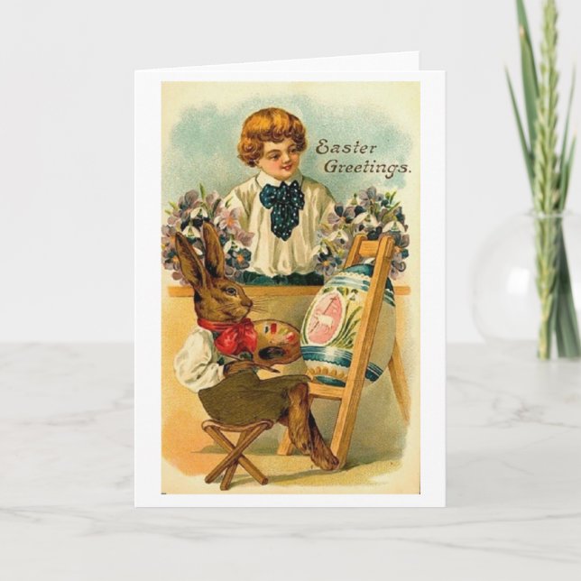 Kort för hälsning av konstnären Bunny Påsk (Framsida)