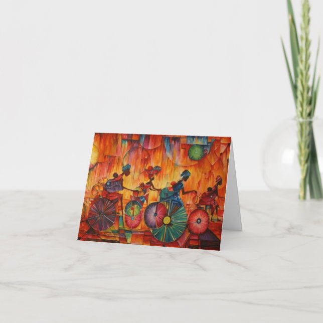 Kort för hälsning av kvinnor på Hjul (Framsida)