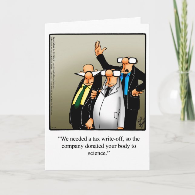 Kort för hälsning av pension Humor "Spectickles" (Framsida)