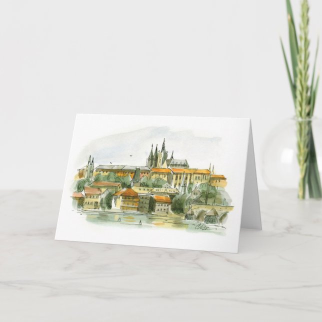 Kort för hälsning av Prags slott (Framsida)