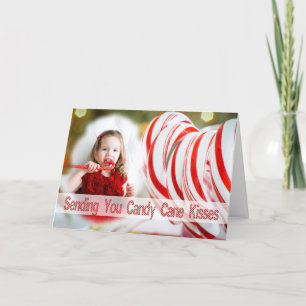 Kort för hälsning - Candy cane Kisses Photo Ram