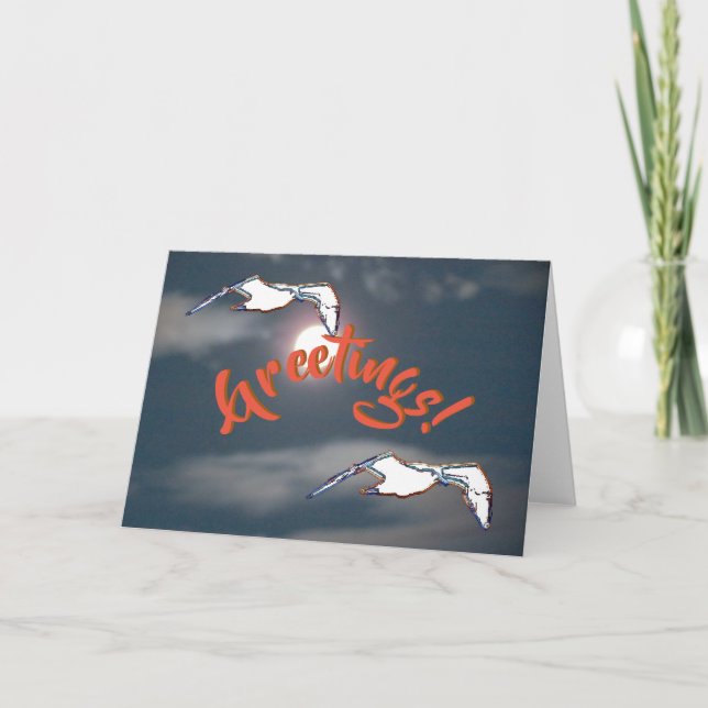 Kort för hälsning - Fiskmås Hälsning (Framsida)