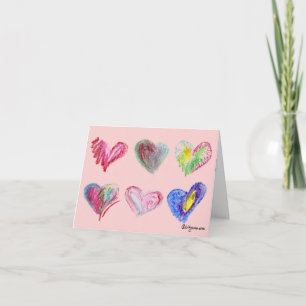Kort för hälsning för 6 valentinhjärtor