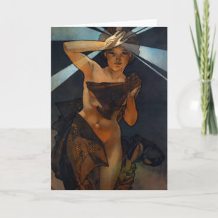 Kort för hälsning för Alphonse Mucha morgonstjärna