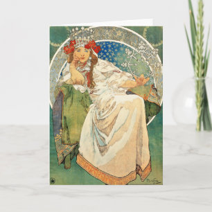 Kort för hälsning för Alphonse Mucha Princess
