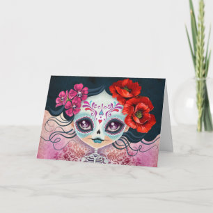 Kort för hälsning för Amelia Calavera sockerskalle