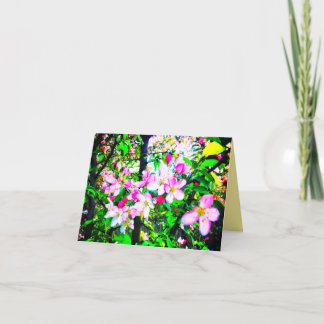 KORT FÖR HÄLSNING FÖR APPLE BLOMMAR LJUST LITET