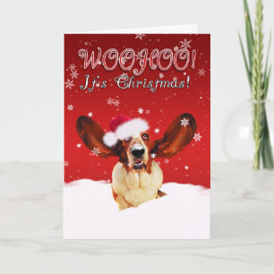 Kort för hälsning för BassethundWhooHoo I'ts jul