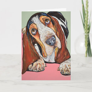 Kort för hälsning för Bassetthundhund