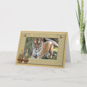 Kort för hälsning för Bengal tigerjul