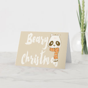 Kort för hälsning för björn för Beary julPanda