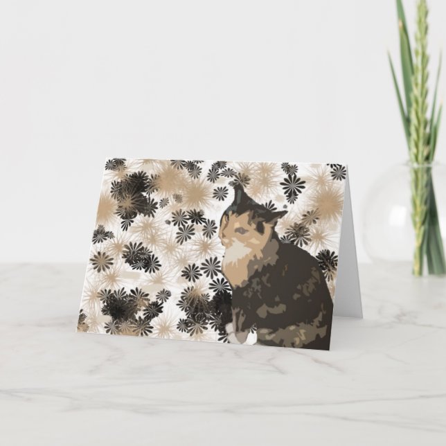 Kort för hälsning för Calicokattdesign tomma (Framsida)