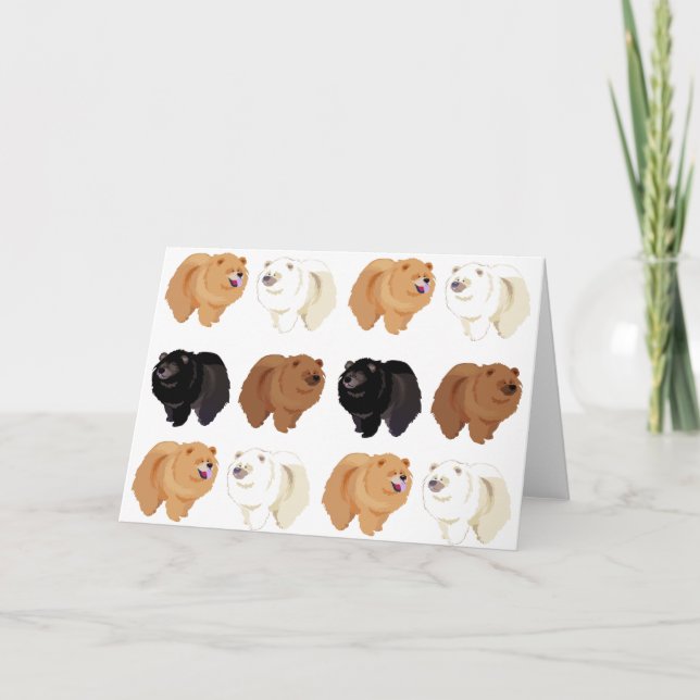 kort för hälsning för chowchow (Framsida)