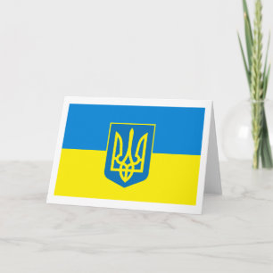 Kort för hälsning för COA för Ukraina flaggaw