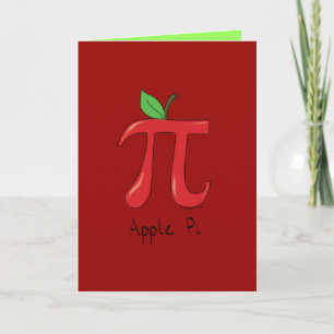 Kort för hälsning för dag för Apple Pi gulligt