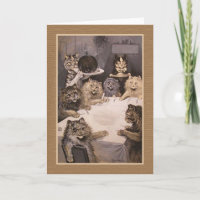 Kort för hälsning för festmåltid för Louis Wain