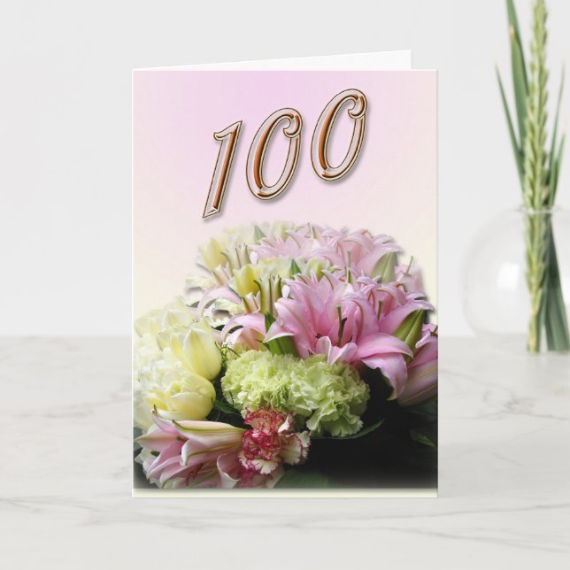 Kort för hälsning för födelsedag för bukettlycklig (Framsida)