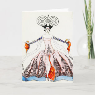 Kort för hälsning för Georges Barbier art décomode