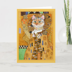 Kort för hälsning för Gustav Klimt gulligt