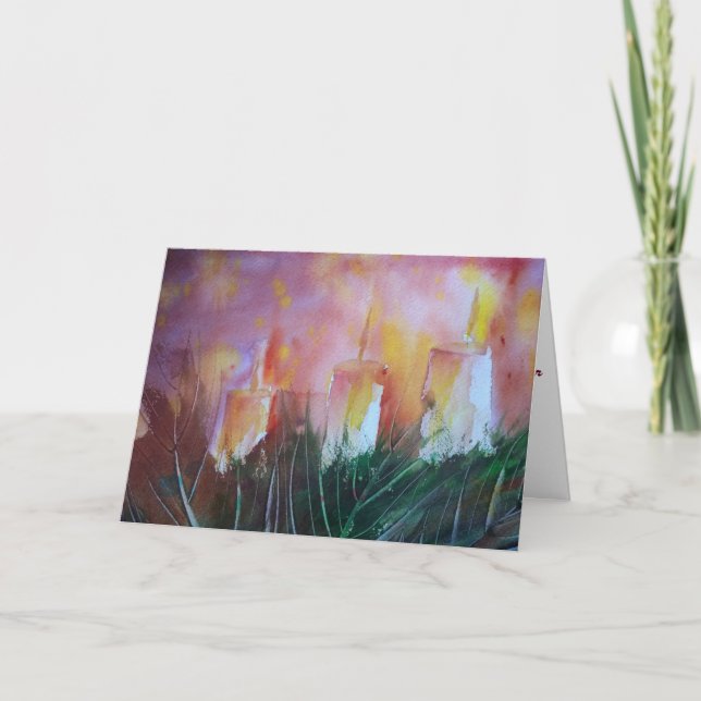 Kort för hälsning för helgdagvärmevattenfärg (Framsida)