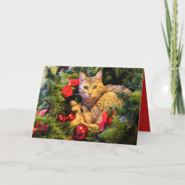 Kort för hälsning för jul för Purrfect helgdagkatt