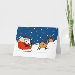 Kort för hälsning för jul för Santa rensleigh