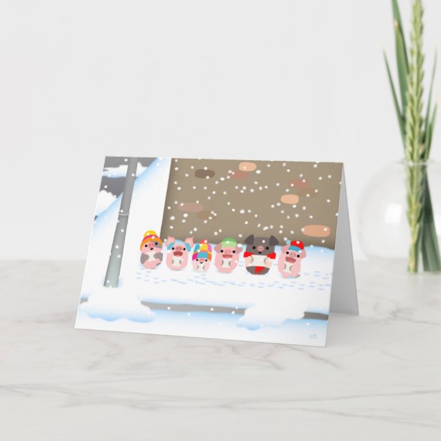 Kort för hälsning för julsångtecknadgrisar (Framsida)