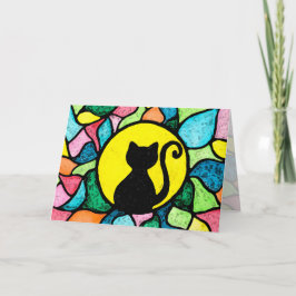 Kort för hälsning för kattunge för målat