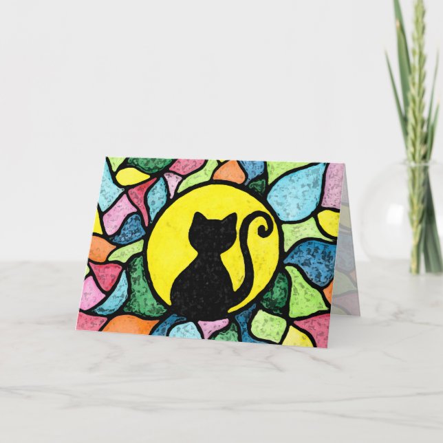 Kort för hälsning för kattunge för målat (Framsida)