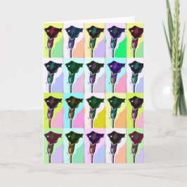 Kort för hälsning för konst för liljablommapop