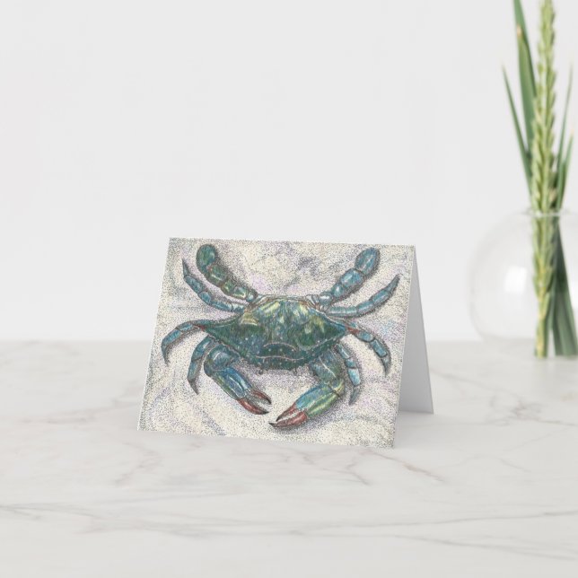 Kort för hälsning för krabba för (Framsida)