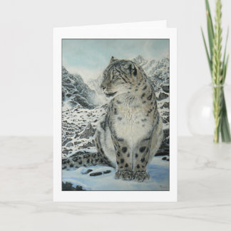 Kort för hälsning för Leopard för toppmötekungsnö