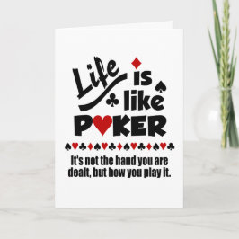 Kort för hälsning för LIK POKER för LIV