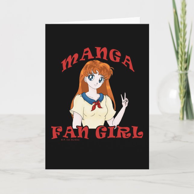 Kort för hälsning för Manga fläktflicka (Framsida)